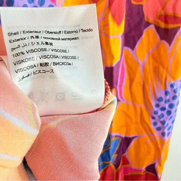 Farm Rio Vibrant Multicolor Sunflower Floral Print Midi Skirt XS - Picture 12 of 13